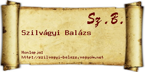 Szilvágyi Balázs névjegykártya